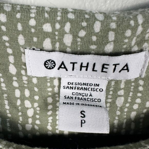 Athleta Womens Santorini Thera Printed Dress Size Small Green Sleeveless - Picture 3 of 5